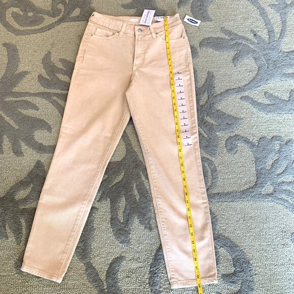 NWT Old Navy Beige Pants. Straight Leg High Rise Women Size 2 Pockets - Picture 2 of 12